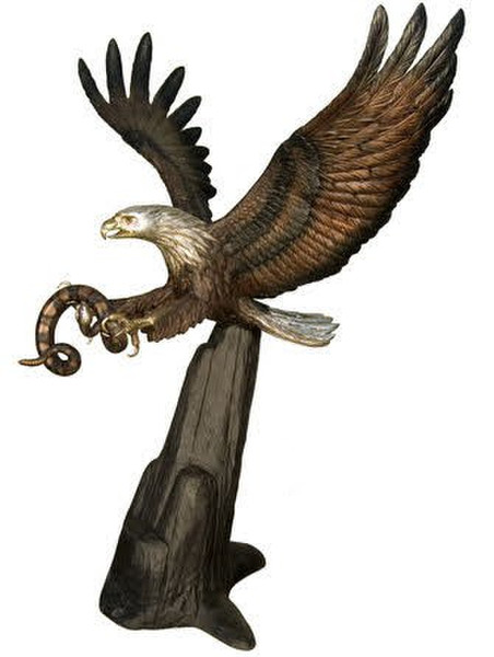 Life Size Bronze Bald Eagle Catch Rattle Snake American canyon rock